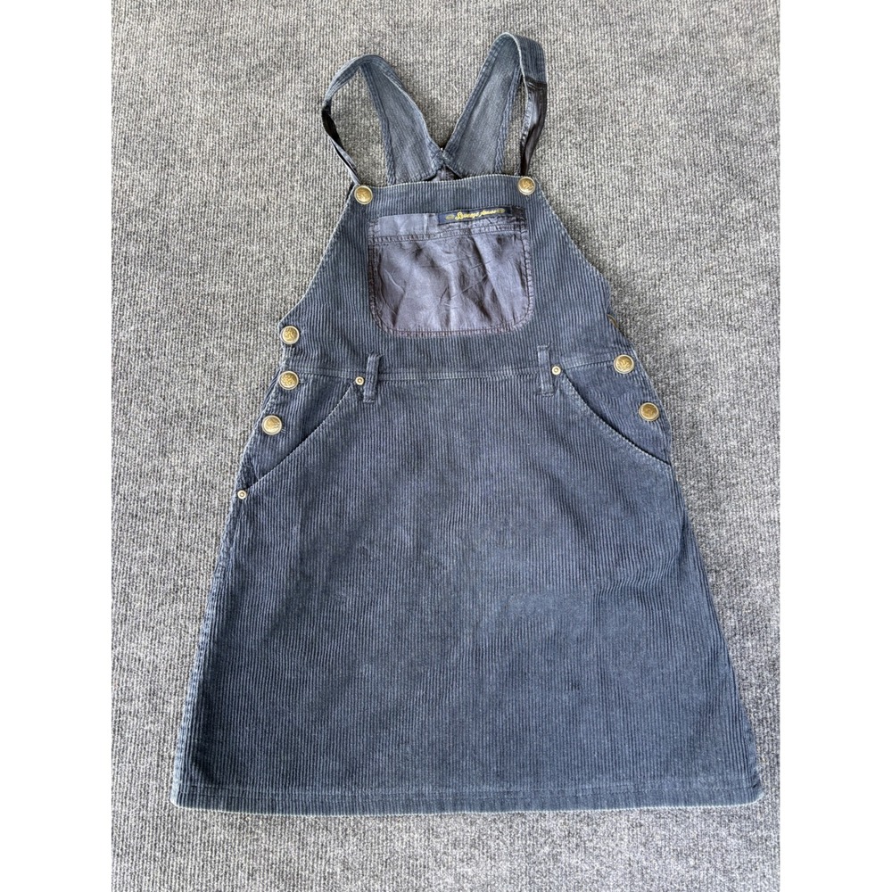 Squeeze Jeans Womens Vintage Corduroy Overall Dress Gray Pinafore Size M 2191‎